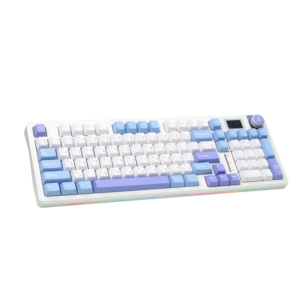คีย์บอร์ดเกมมิ่ง AULA S98PRO (LIGHT BLUE/WHITE/DARK PURPLE) NIMBUS SWITCH