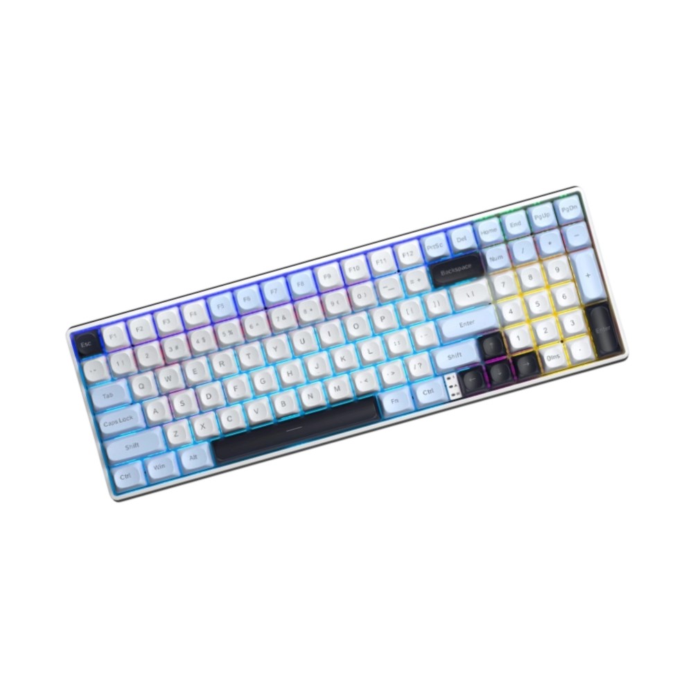 คีย์บอร์ดเกมมิ่ง AULA S100PRO (WHITE/BLUE/BLACK PURPLE) BROWN SWITCH