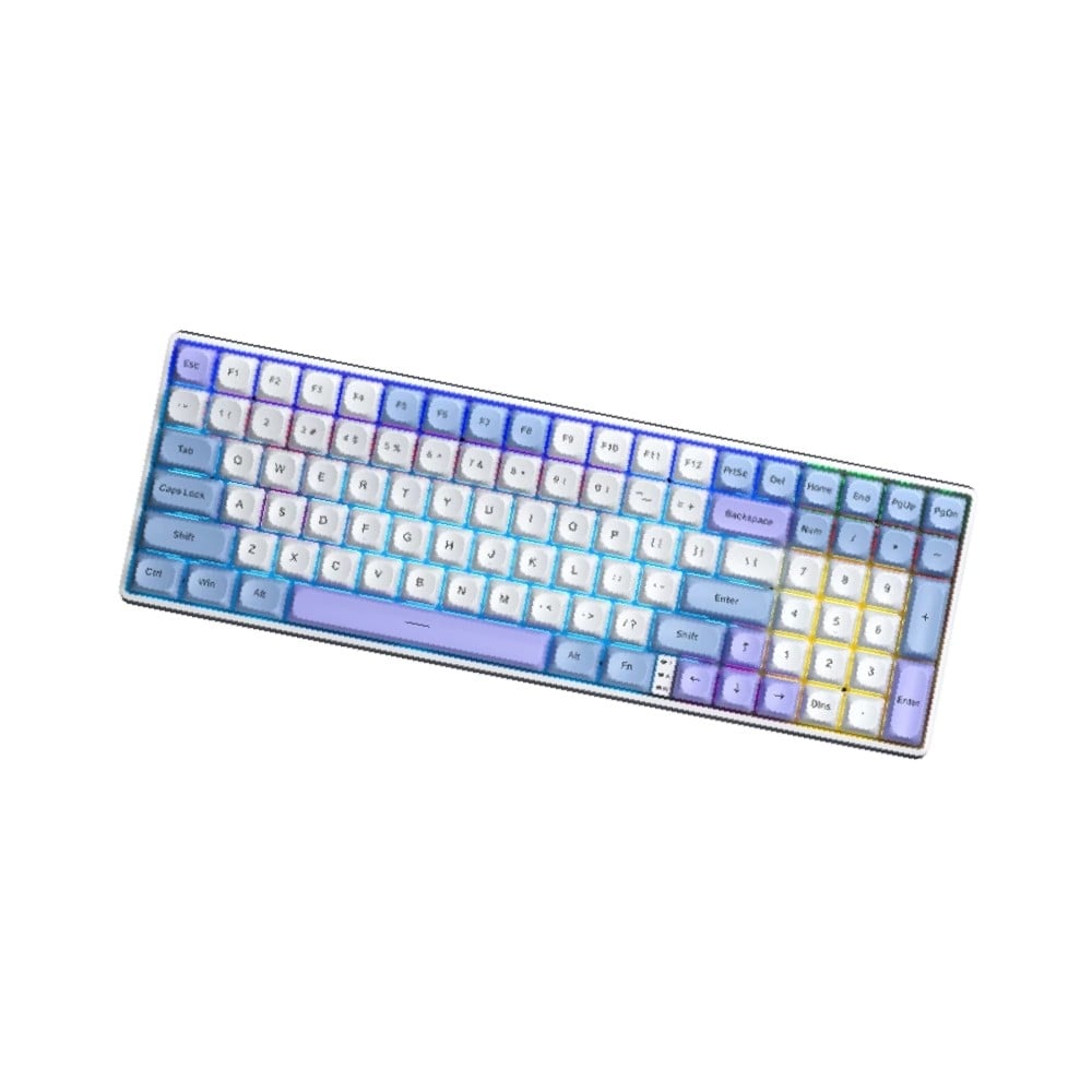 คีย์บอร์ดเกมมิ่ง AULA S100PRO (WHITE/BLUE/DARK PURPLE) RED SWITCH