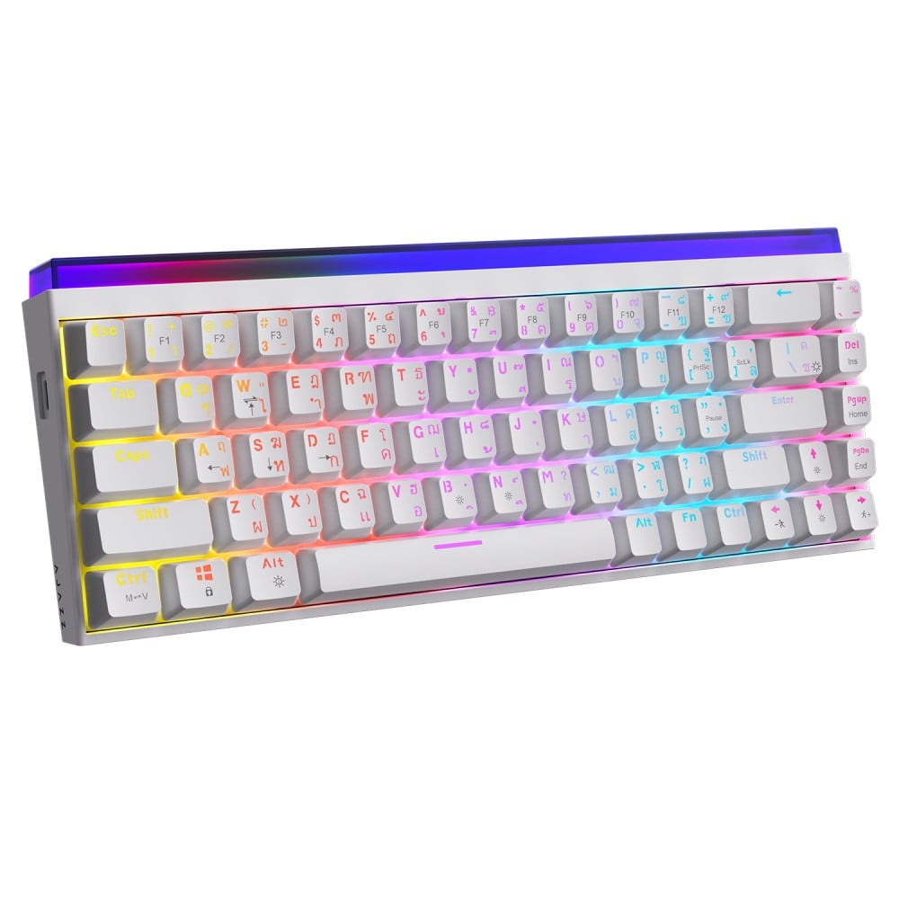 คีย์บอร์ดเกมมิ่ง Ajazz NK68 White Red Switch