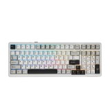 คีย์บอร์ดเกมมิ่ง AULA F99 V.3 Grey/White/Darkgray - Gray Wood Switch