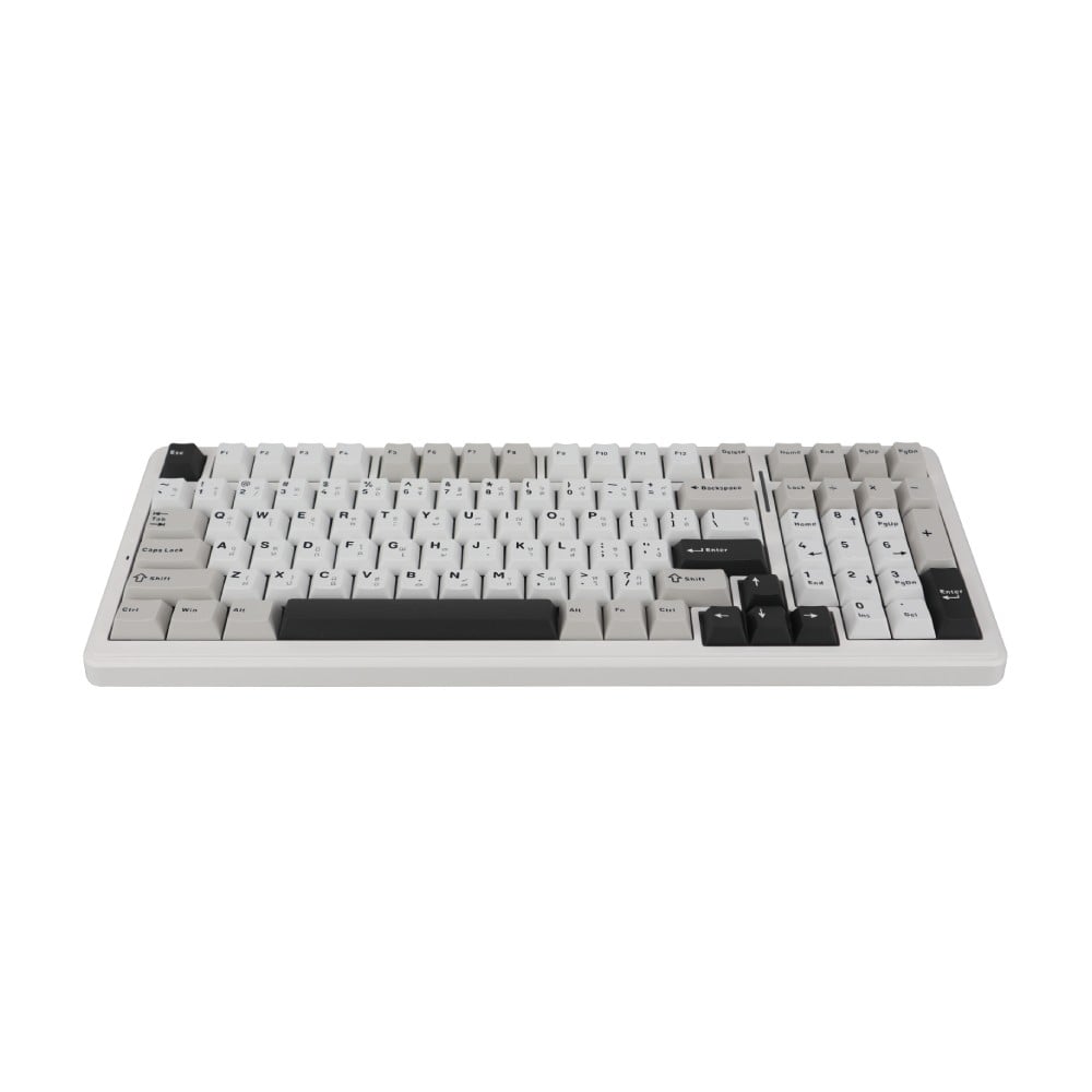 คีย์บอร์ดเกมมิ่ง AULA F99 V.3 Grey/White/Darkgray - Gray Wood Switch