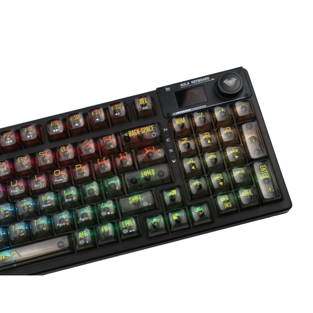 คีย์บอร์ดเกมมิ่ง AULA F98PRO (BLACK) WHITE SWITCH HOT 3IN1 GASKET RGB