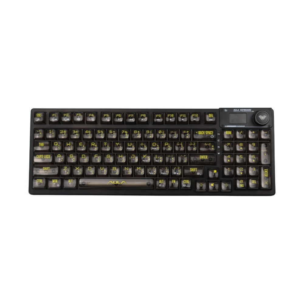 คีย์บอร์ดเกมมิ่ง AULA F98PRO (BLACK) WHITE SWITCH HOT 3IN1 GASKET RGB