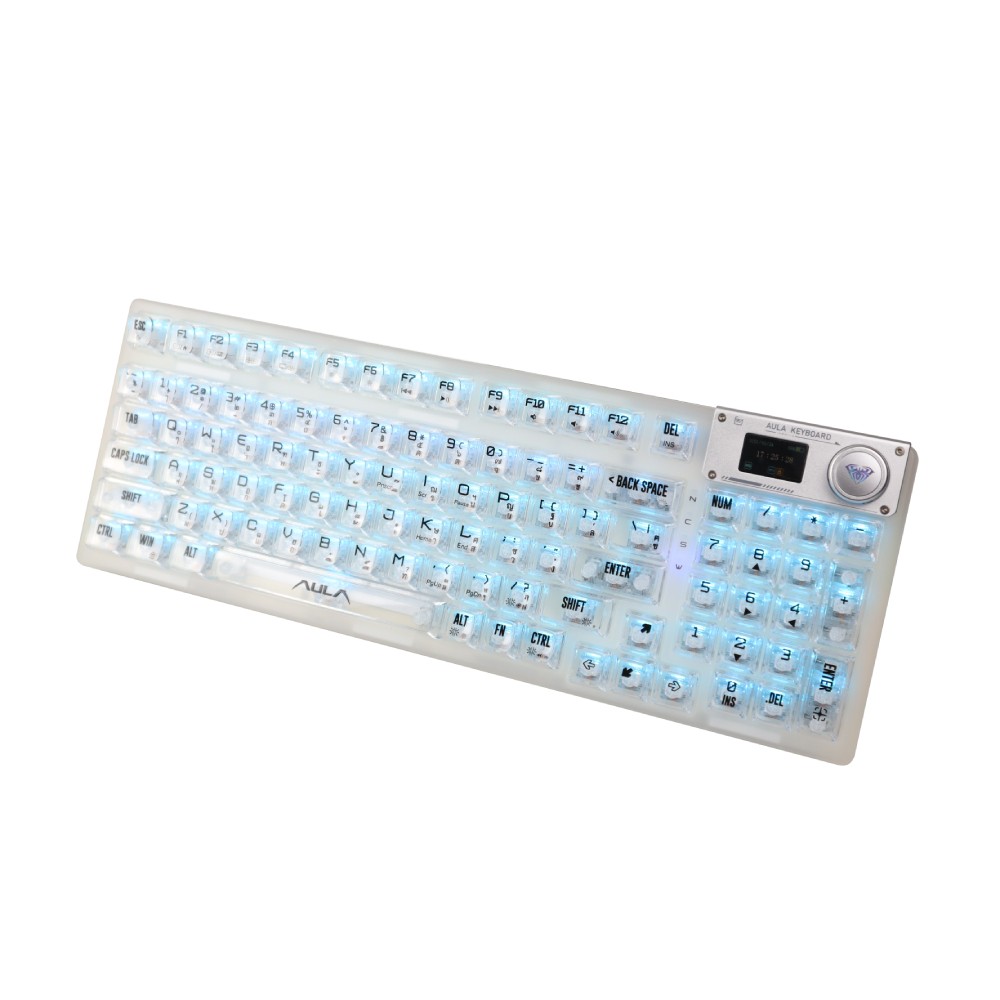 คีย์บอร์ดเกมมิ่ง AULA F98PRO (WHITE) WHITE SWITCH HOT 3IN1 GASKET RGB
