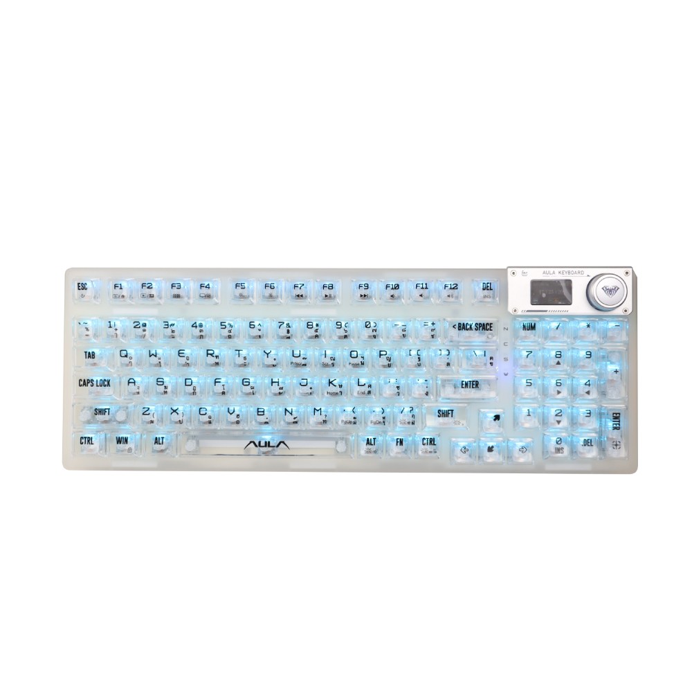 คีย์บอร์ดเกมมิ่ง AULA F98PRO (WHITE) WHITE SWITCH HOT 3IN1 GASKET RGB