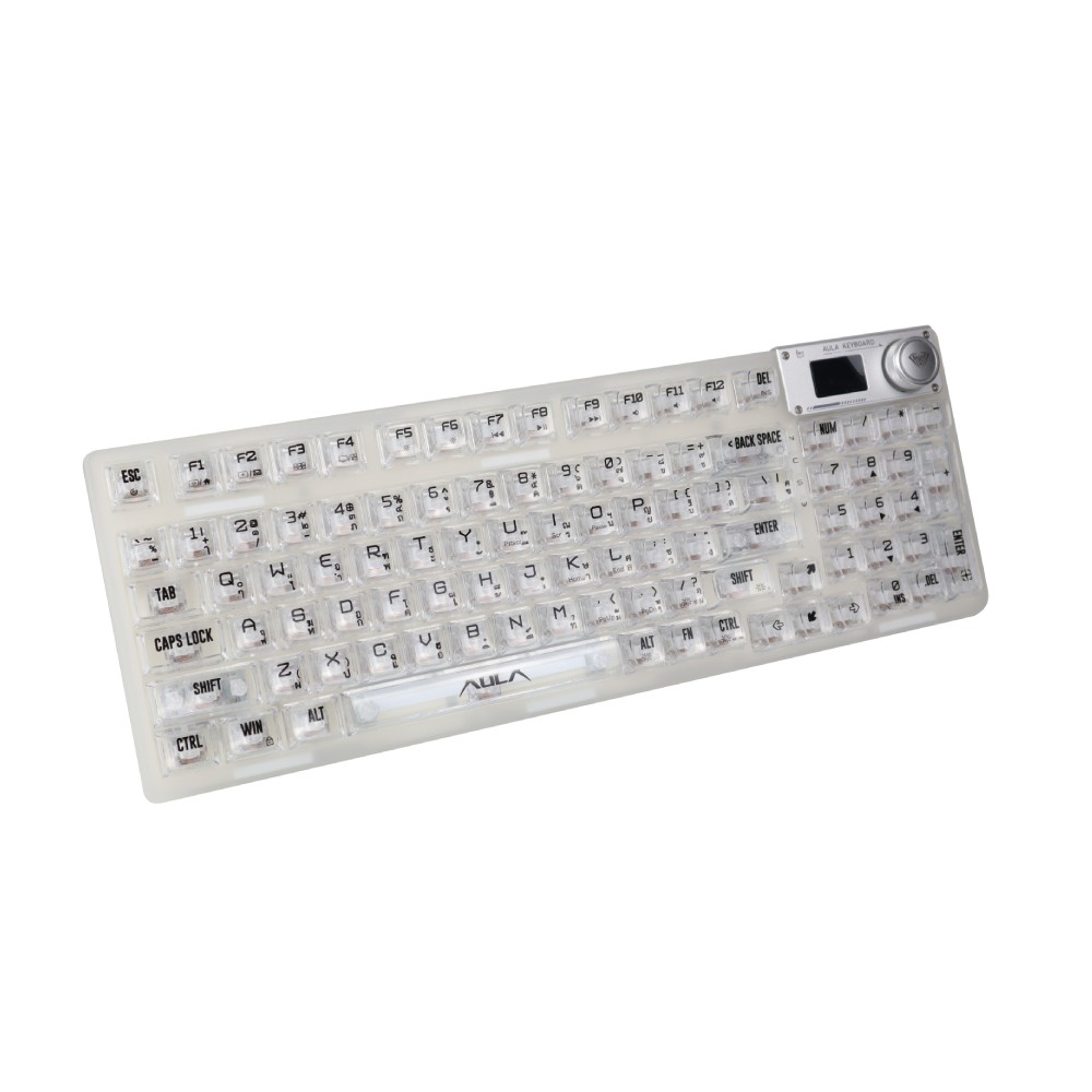 คีย์บอร์ดเกมมิ่ง AULA F98PRO (WHITE) WHITE SWITCH HOT 3IN1 GASKET RGB