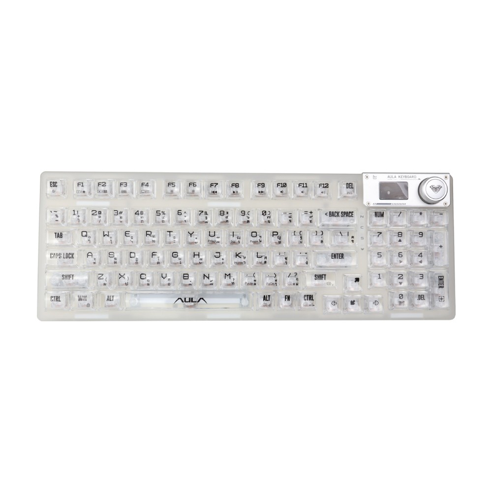 คีย์บอร์ดเกมมิ่ง AULA F98PRO (WHITE) WHITE SWITCH HOT 3IN1 GASKET RGB