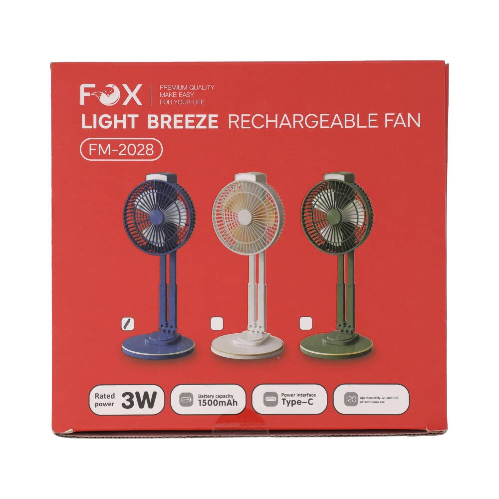 พัดลมตั้งโต๊ะ FOX LightBreeze FM-2028 Navy