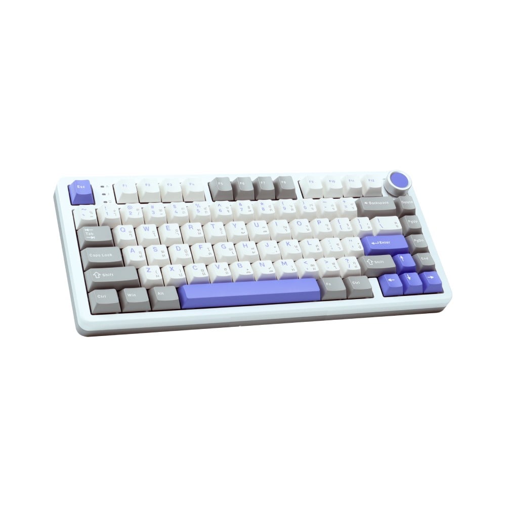 คีย์บอร์ดเกมมิ่ง AULA FIRE75 (GRAY/WHITE/BLUE) CARAMEL SWITCH