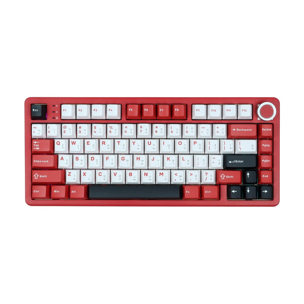 คีย์บอร์ดเกมมิ่ง AULA FIRE75 (PINK/BLACK/RED) TCC PURPLE SWITCH