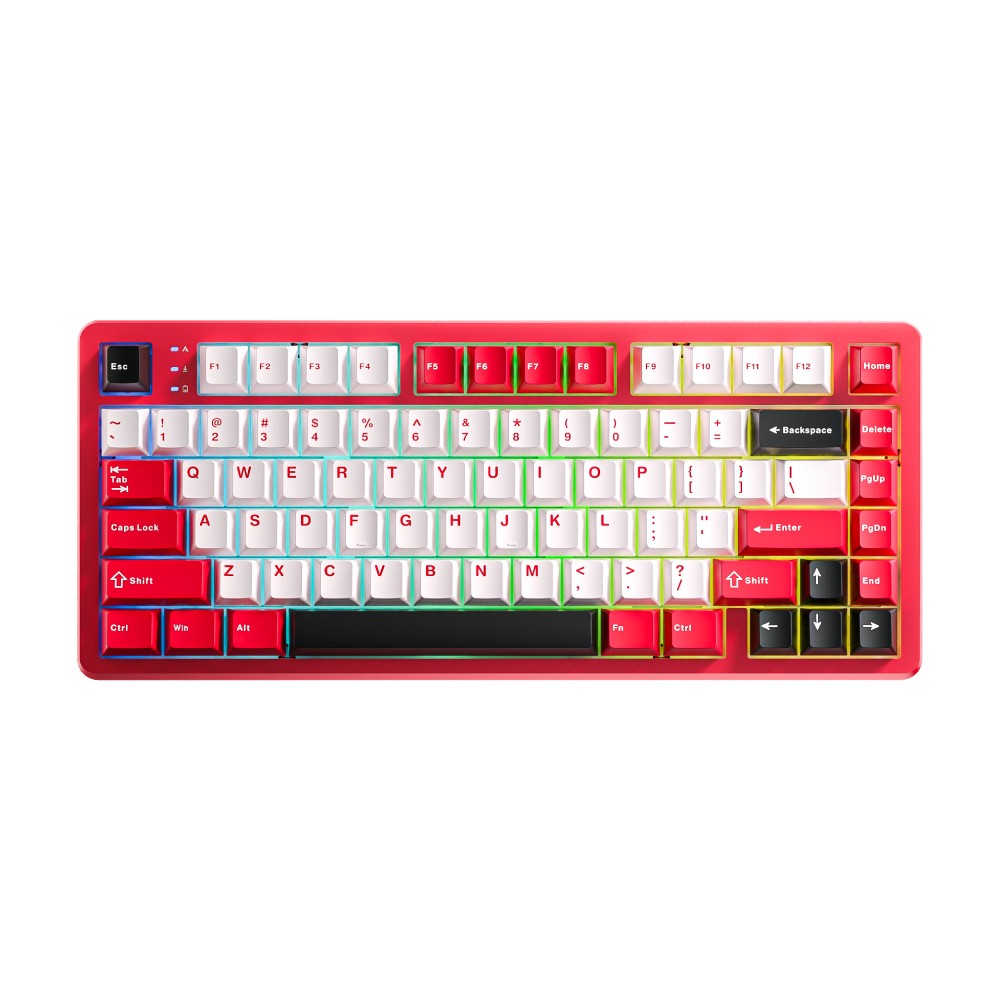 คีย์บอร์ดเกมมิ่ง AULA FIRE75 (PINK/BLACK/RED) TCC PURPLE SWITCH
