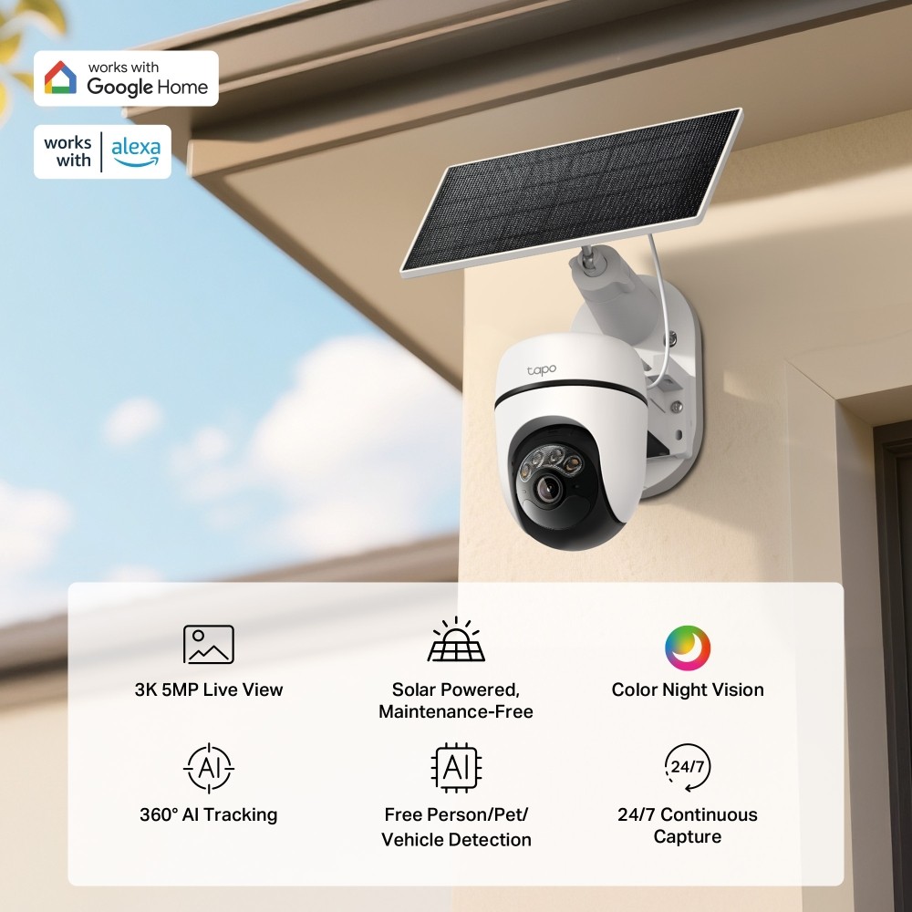 กล้องวงจรปิด TP-Link Tapo C630 KIT Solar-Powered Pan/Tilt Security Camera Kit 5MP