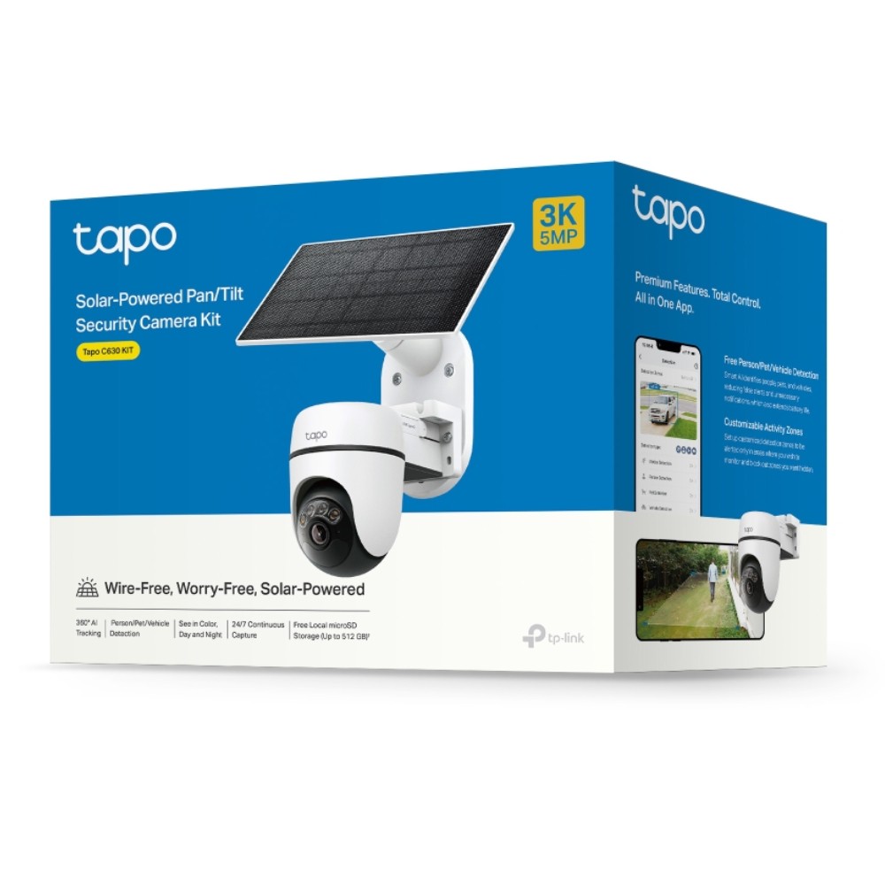 กล้องวงจรปิด TP-Link Tapo C630 KIT Solar-Powered Pan/Tilt Security Camera Kit 5MP