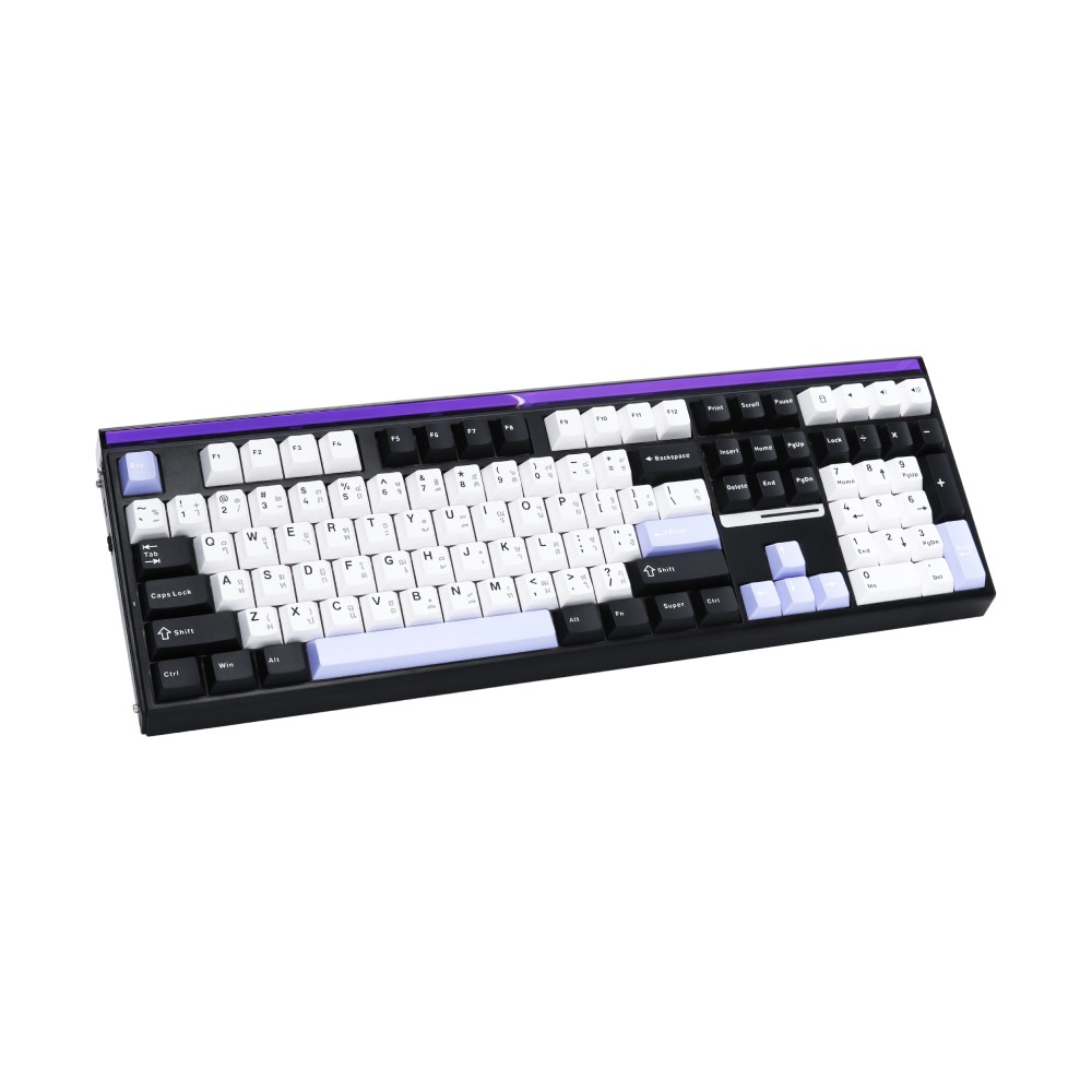คีย์บอร์ดเกมมิ่ง AULA H108 (BLACK/WHITE/PURPLE) LIGHT SILENT SWITCH