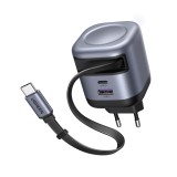 อะแดปเตอร์ Ugreen Wall USB Charger 1 USB-A/1 USB-C (PD65W) GaN Gray (75645) (TISI)