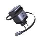 อะแดปเตอร์ Ugreen Wall USB Charger 1 USB-A/1 USB-C (PD65W) GaN Gray (75645) (TISI)