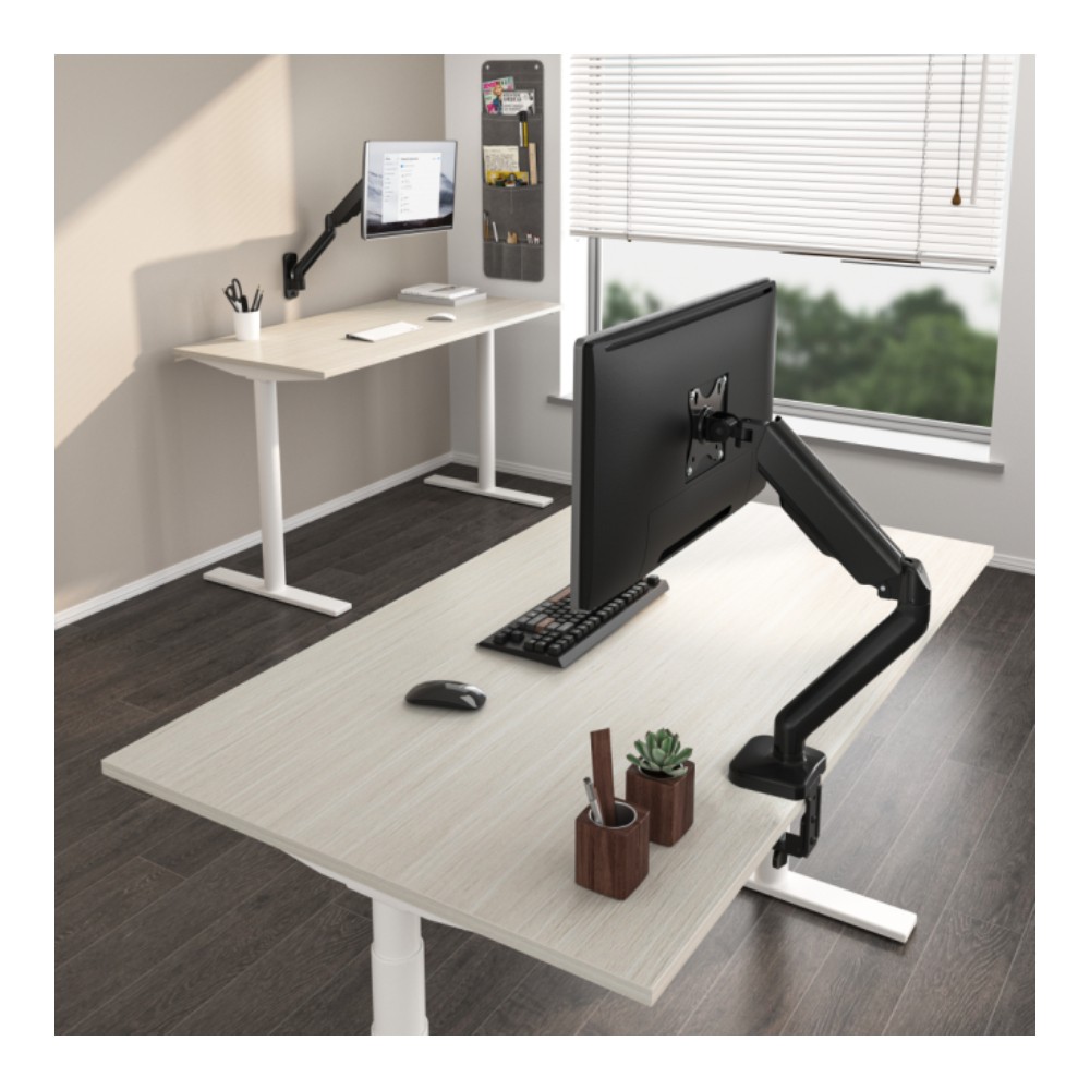 แขนจับจอมอนิเตอร์ Brateck Single Monitor Arm (LDT46-C012E) Black