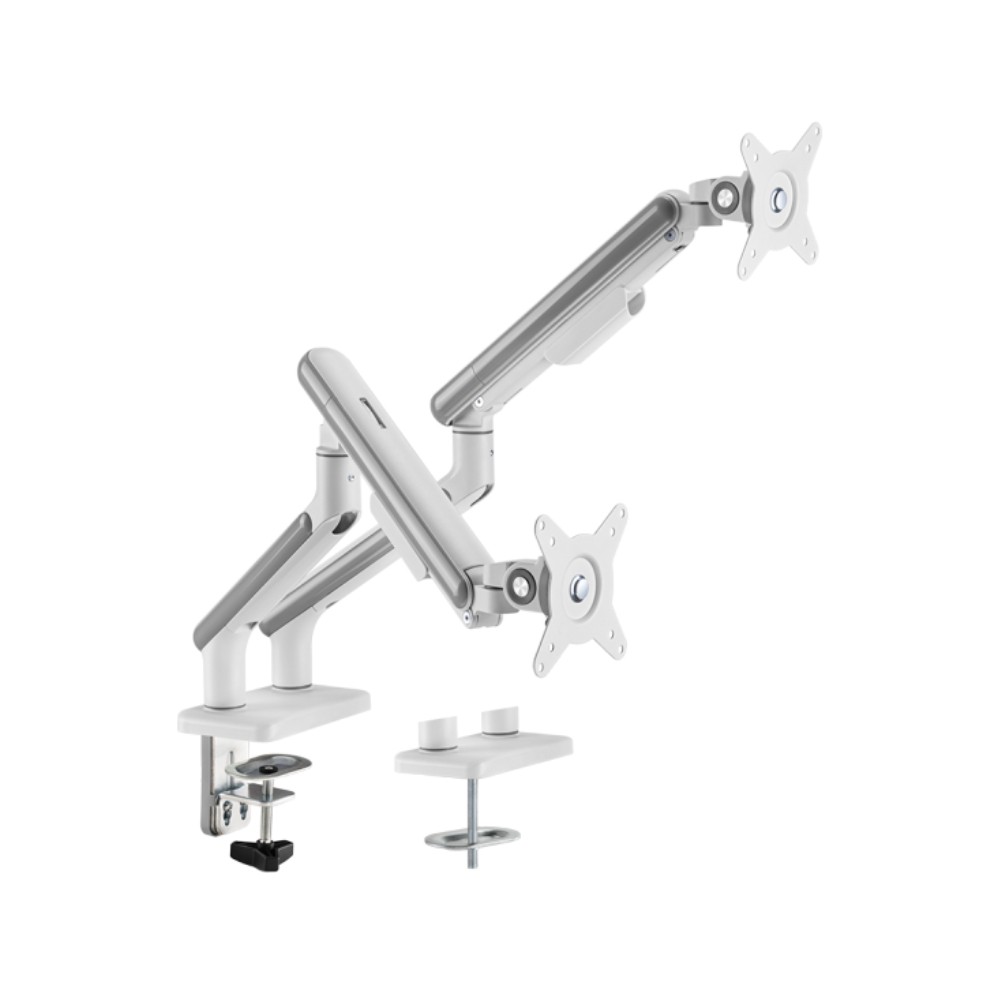 แขนจับจอมอนิเตอร์ Brateck Dual Monitor Arm (LDT68-C024) White