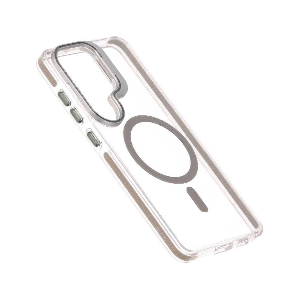 เคส QPLUS Samsung Galaxy S26 Ultra Magnetic Transparent Gray with Camera Stand