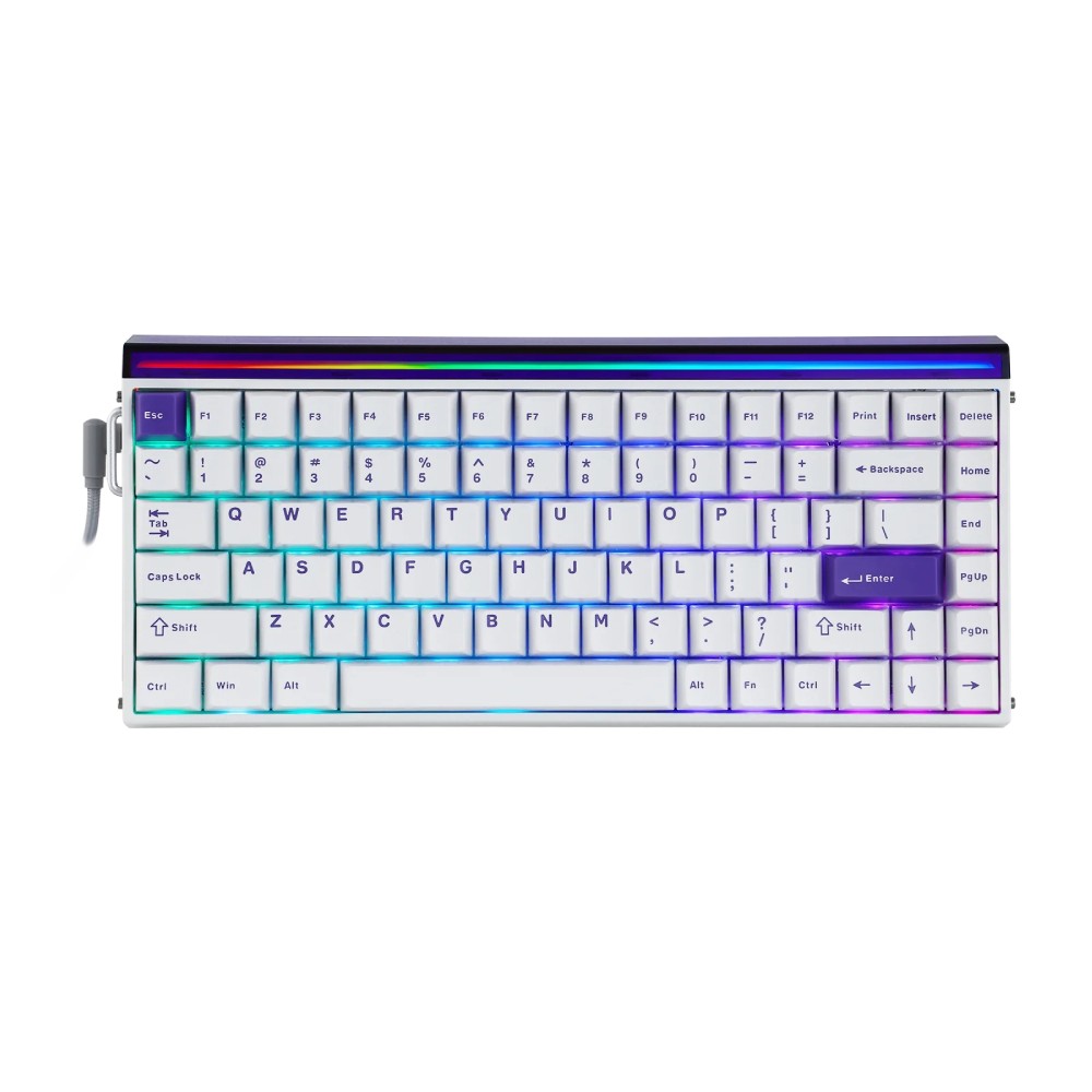 คีย์บอร์ดเกมมิ่ง AULA HERO 84 HE (WHITE/PURPLE) PLUTO MNT SWITCH