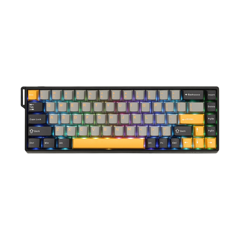 คีย์บอร์ดเกมมิ่ง AULA WIN68 (GRAY/YELLOW/BLACK) CHUN MNT SWITCH