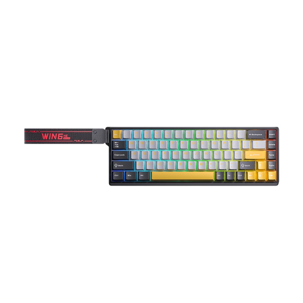คีย์บอร์ดเกมมิ่ง AULA WIN68 (GRAY/YELLOW/BLACK) CHUN MNT SWITCH