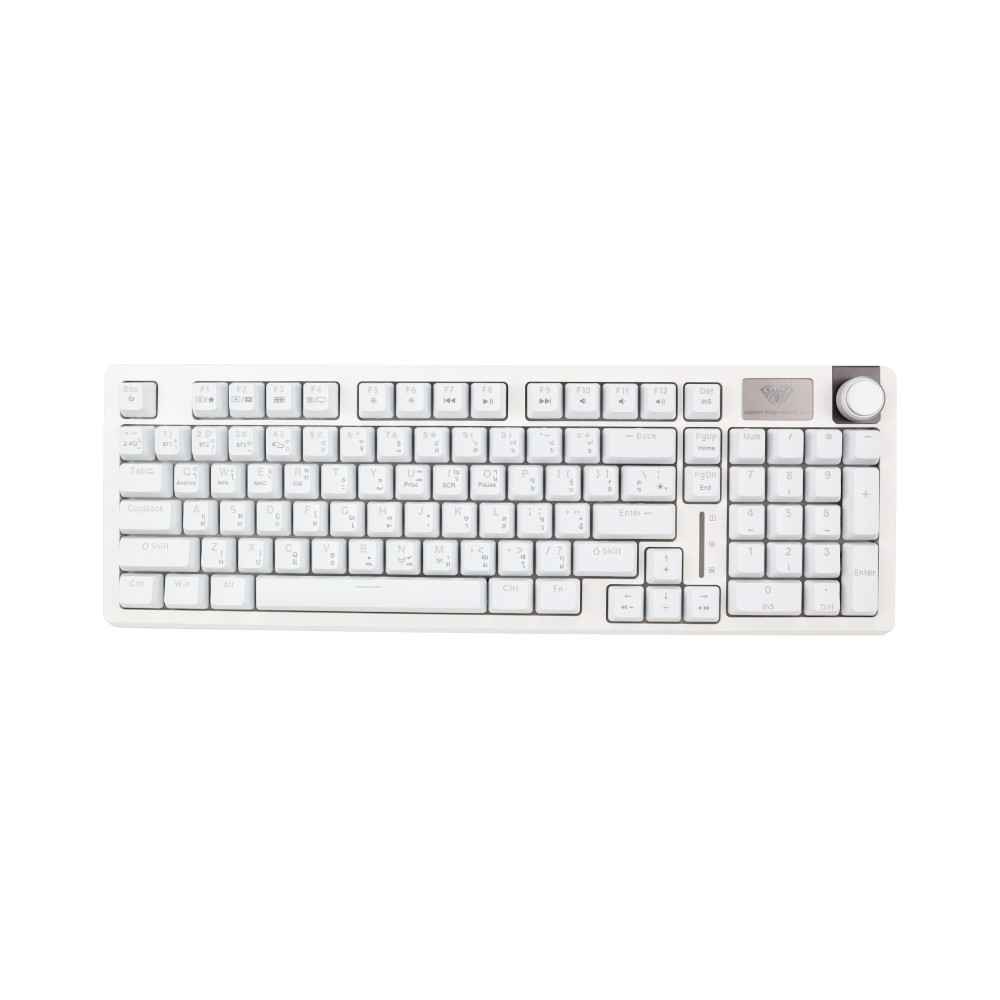 คีย์บอร์ดเกมมิ่ง AULA S98 (WHITE) RED SWITCH 3IN1 GASKET RGB