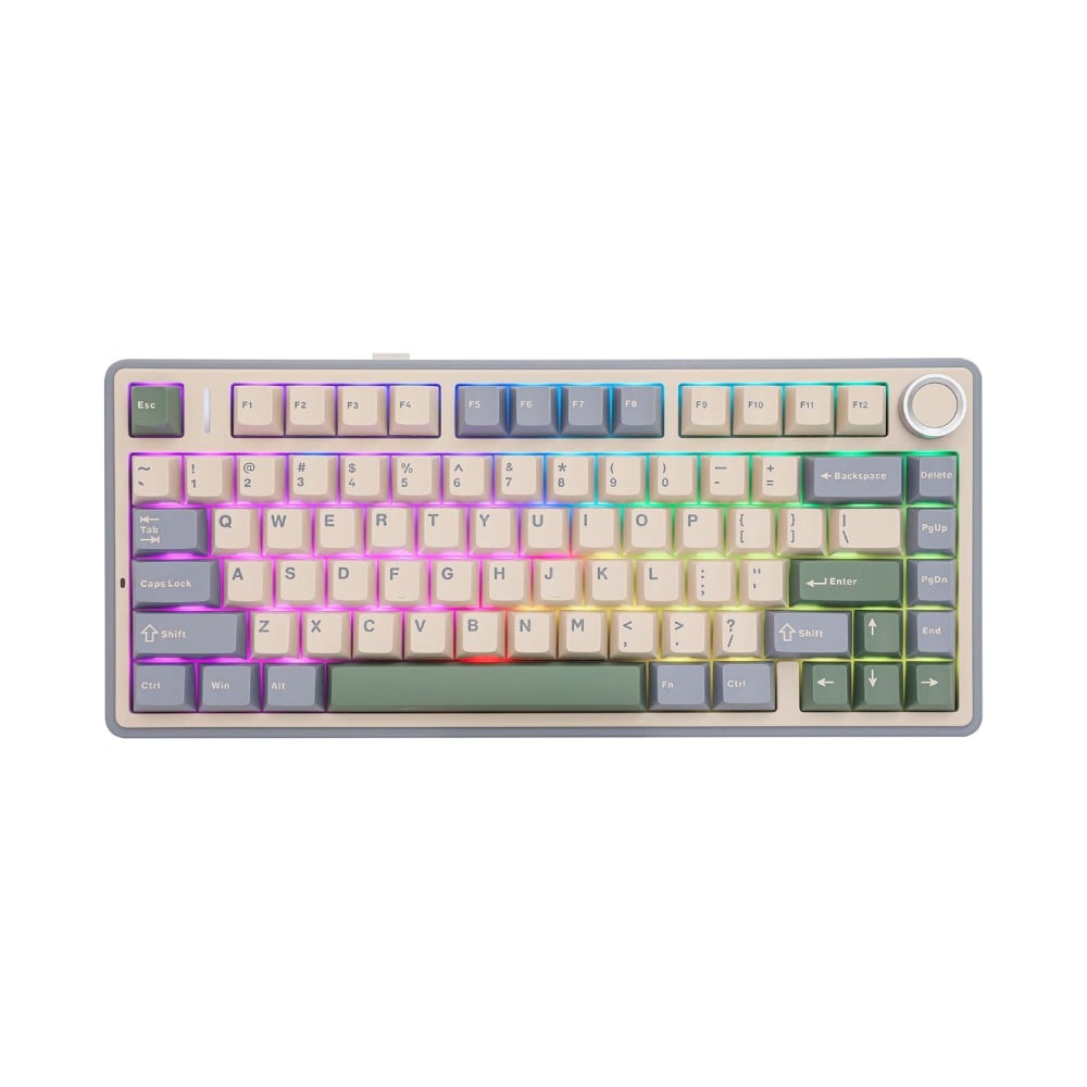 คีย์บอร์ดเกมมิ่ง AULA F75 (PURPLE/BEIGE/GREEN) GREEN SWITCH