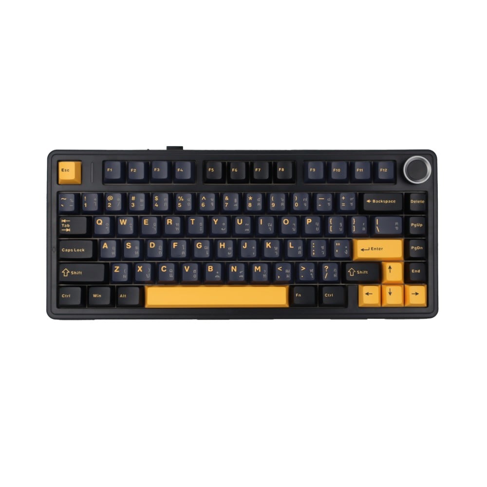 คีย์บอร์ดเกมมิ่ง AULA F75 (BLACK/DARK BLUE/ORANGE) GREY SWITCH