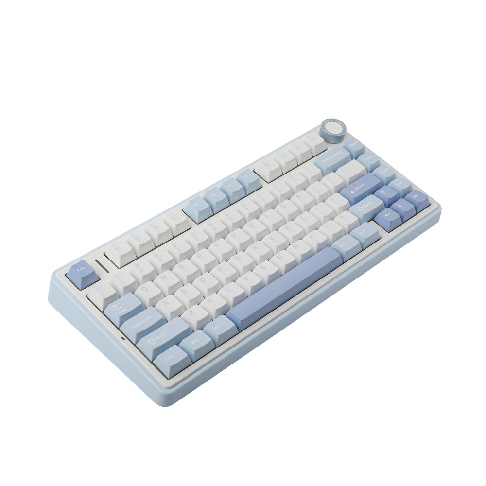 คีย์บอร์ดเกมมิ่ง AULA F75 (LIGHT BLUE/WHITE/DARK BLUE) GREY SWITCH