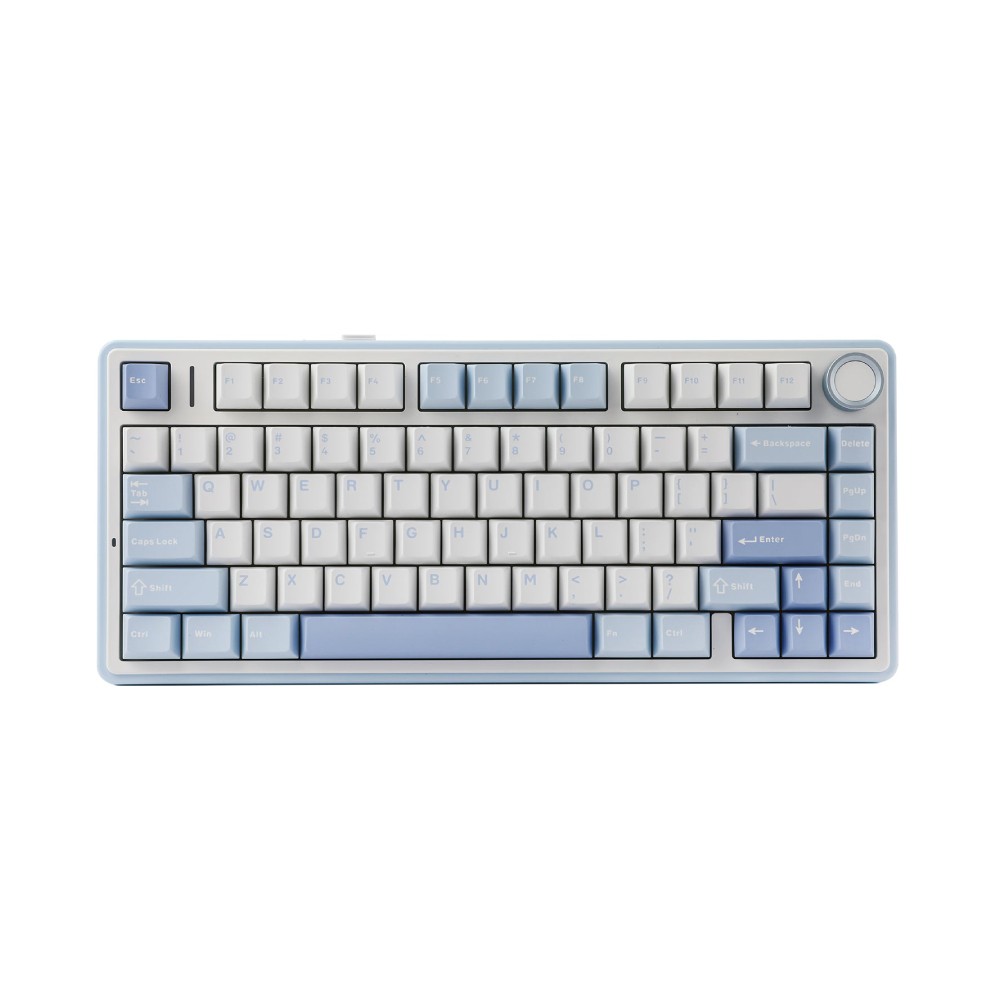 คีย์บอร์ดเกมมิ่ง AULA F75 (LIGHT BLUE/WHITE/DARK BLUE) GREY SWITCH