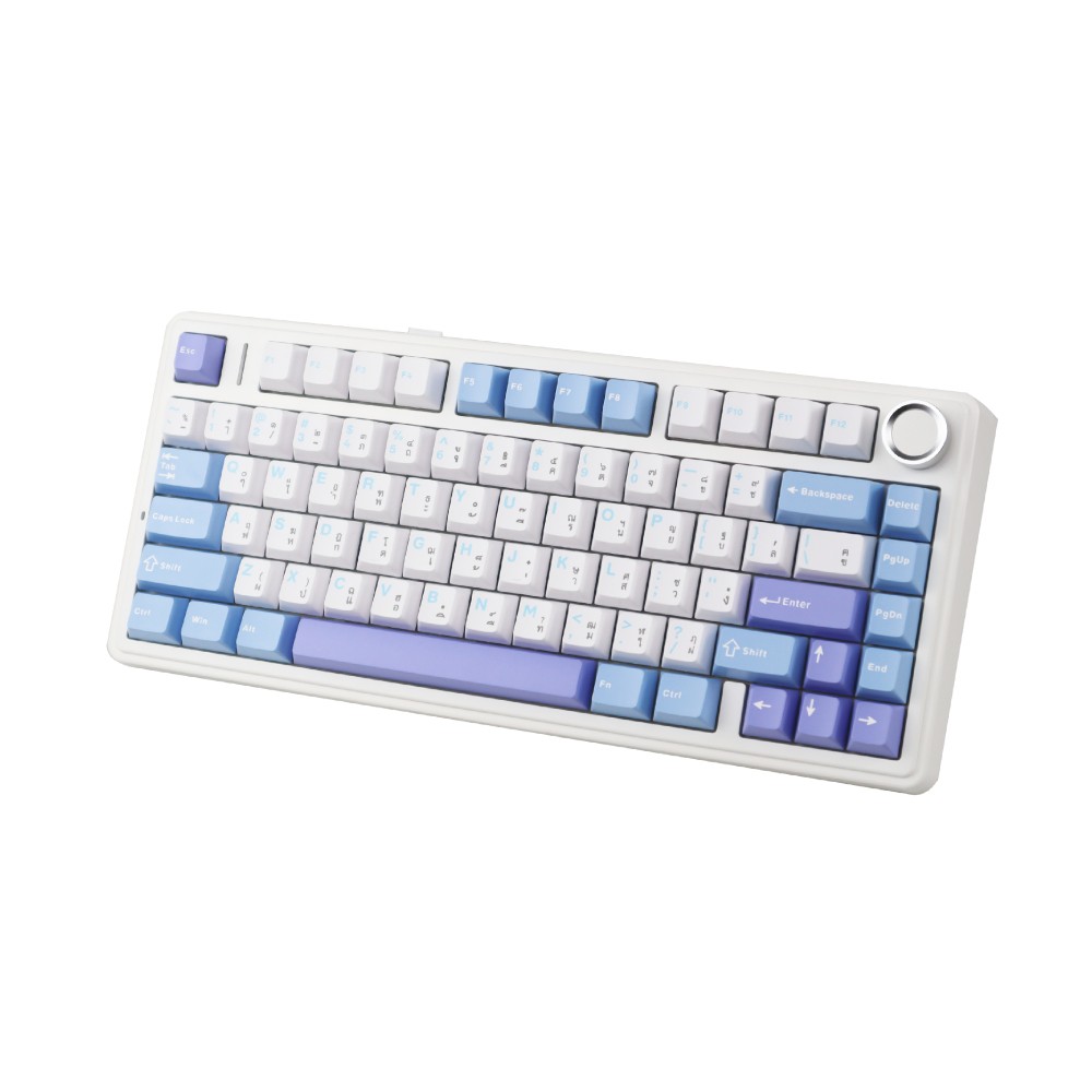 คีย์บอร์ดเกมมิ่ง AULA F75 (WHITE/BLUE/PURPLE) SKYBLUE SWITCH