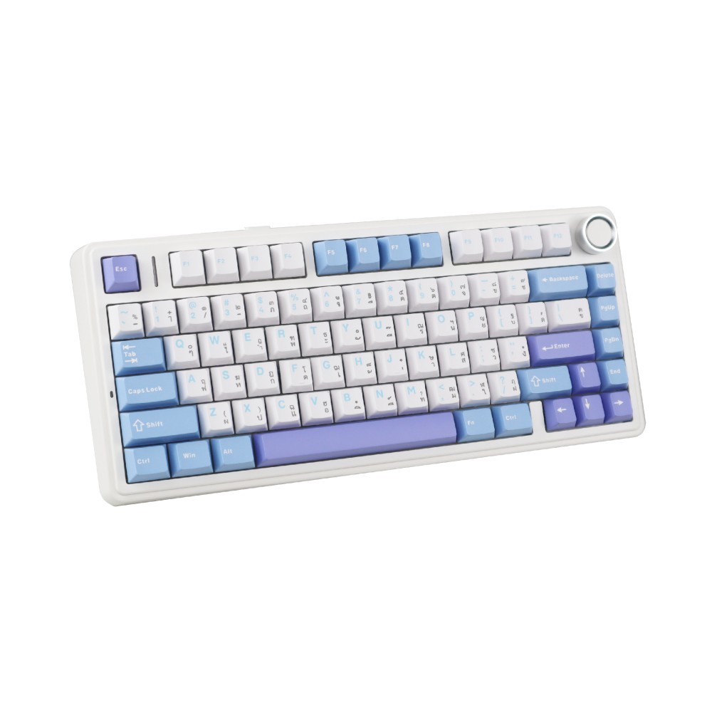 คีย์บอร์ดเกมมิ่ง AULA F75 (WHITE/BLUE/PURPLE) SKYBLUE SWITCH