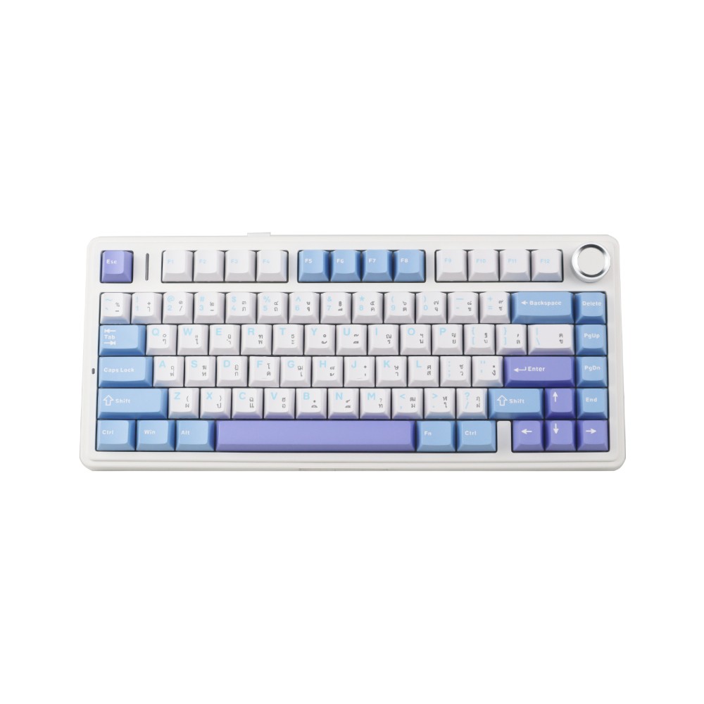 คีย์บอร์ดเกมมิ่ง AULA F75 (WHITE/BLUE/PURPLE) SKYBLUE SWITCH