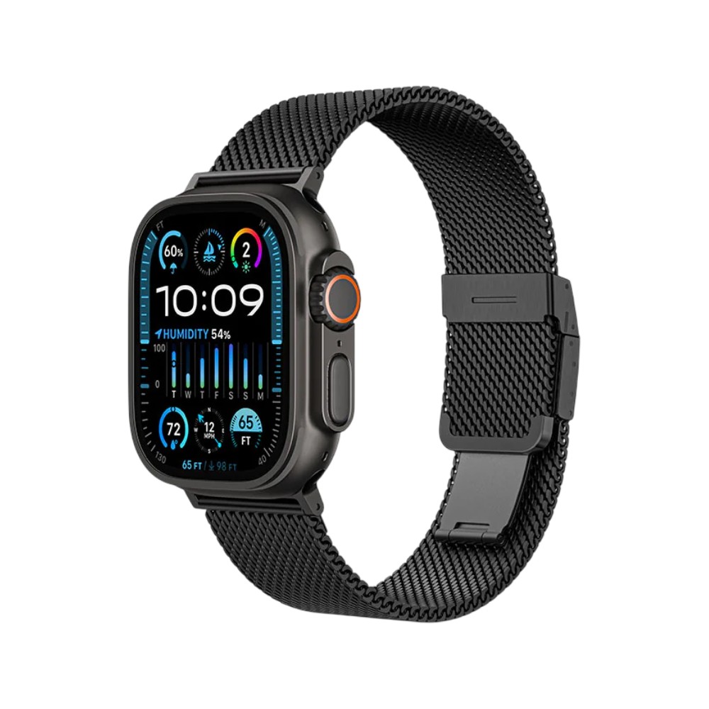 AMAZINGthing สาย Apple Watch Strap Series 6,7,8,9,10,11,Ultra (38/40/41/42/44/45/49 mm) Premium Metal Black