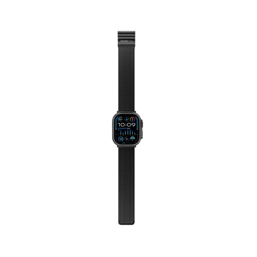 AMAZINGthing สาย Apple Watch Strap Series 6,7,8,9,10,11,Ultra (38/40/41/42/44/45/49 mm) Premium Metal Black