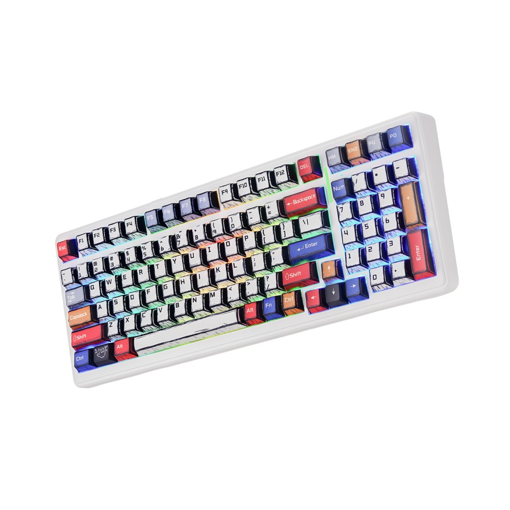 คีย์บอร์ดเกมมิ่ง AULA F99 COMICS V.3 Gray Wood Switch