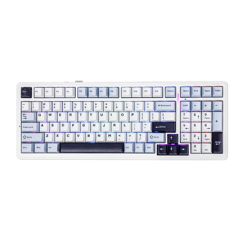 คีย์บอร์ดเกมมิ่ง AULA F99 V.3 White/Blue/Black Purple - Green Switch