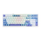 คีย์บอร์ดเกมมิ่ง AULA F99 V.3 White/Blue/Purple - Gray Wood Switch