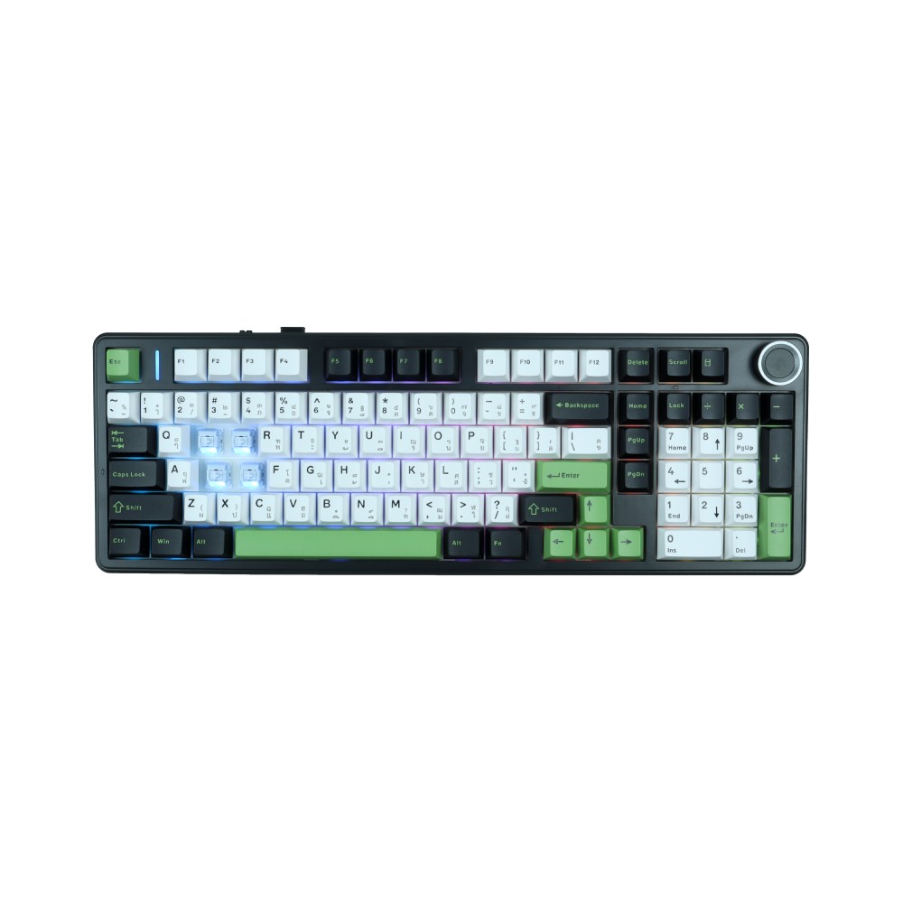คีย์บอร์ดเกมมิ่ง AULA F99PRO (GRAY/WHITE/GREEN) SKYBLUE SWITCH