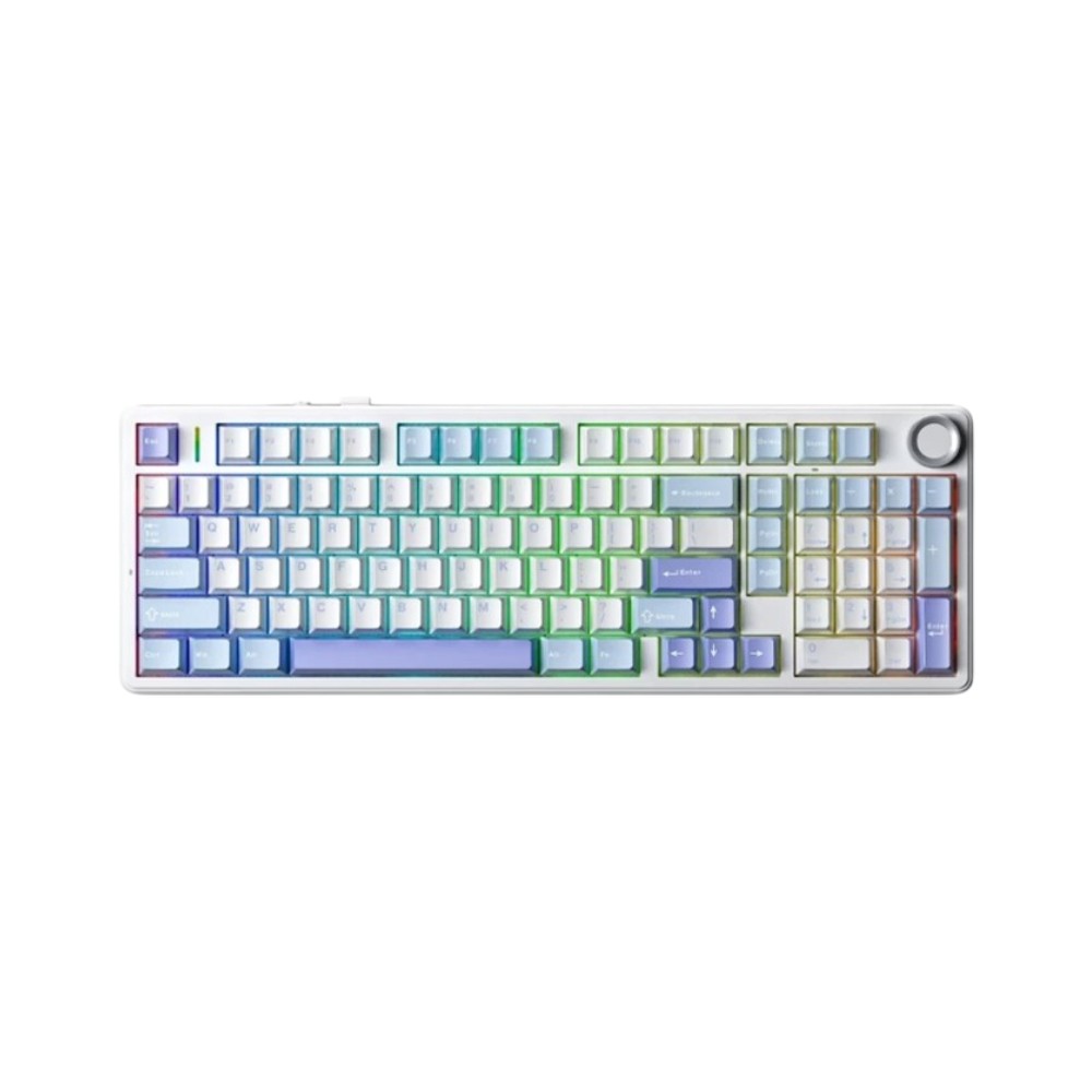 คีย์บอร์ดเกมมิ่ง AULA F99PRO (LIGHTBLUE/WHITE/DARKPURPLE) SKYBLUE SWITCH