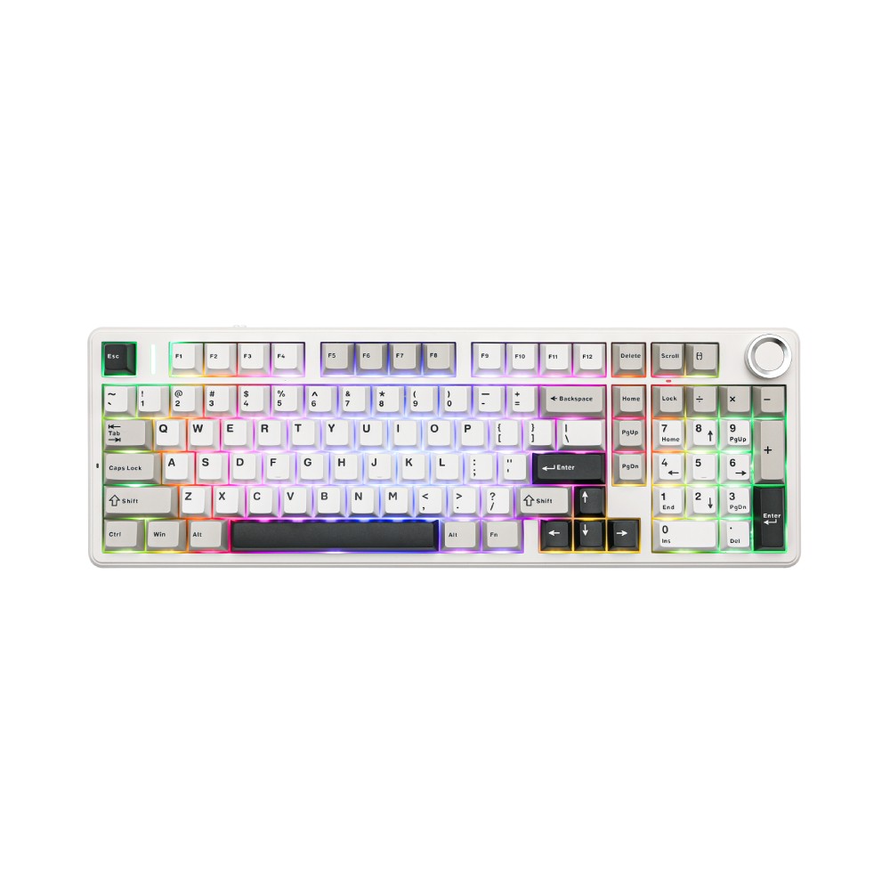 คีย์บอร์ดเกมมิ่ง AULA F99PRO (LIGHTGRAY/WHITE/DARKGRAY) SKYBLUE SWITCH