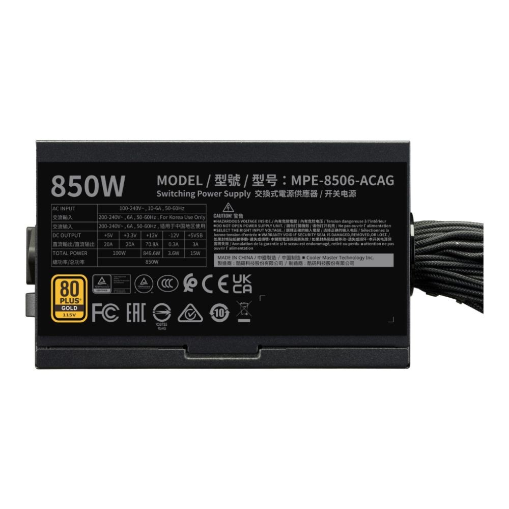 พาวเวอร์ซัพพลาย COOLER MASTER MWE Gold 850W V3 (MPE-8506-ACAG-BTH)