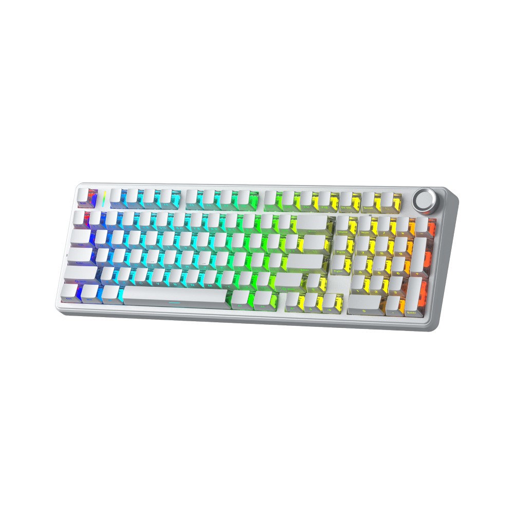 คีย์บอร์ดเกมมิ่ง AULA F99PRO (WHITE) LIGHT SILENT SWITCH