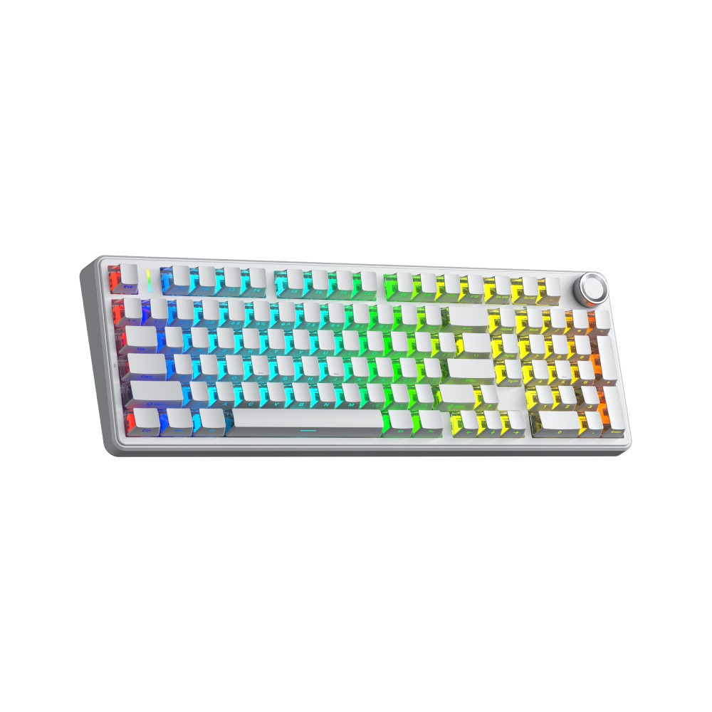 คีย์บอร์ดเกมมิ่ง AULA F99PRO (WHITE) LIGHT SILENT SWITCH
