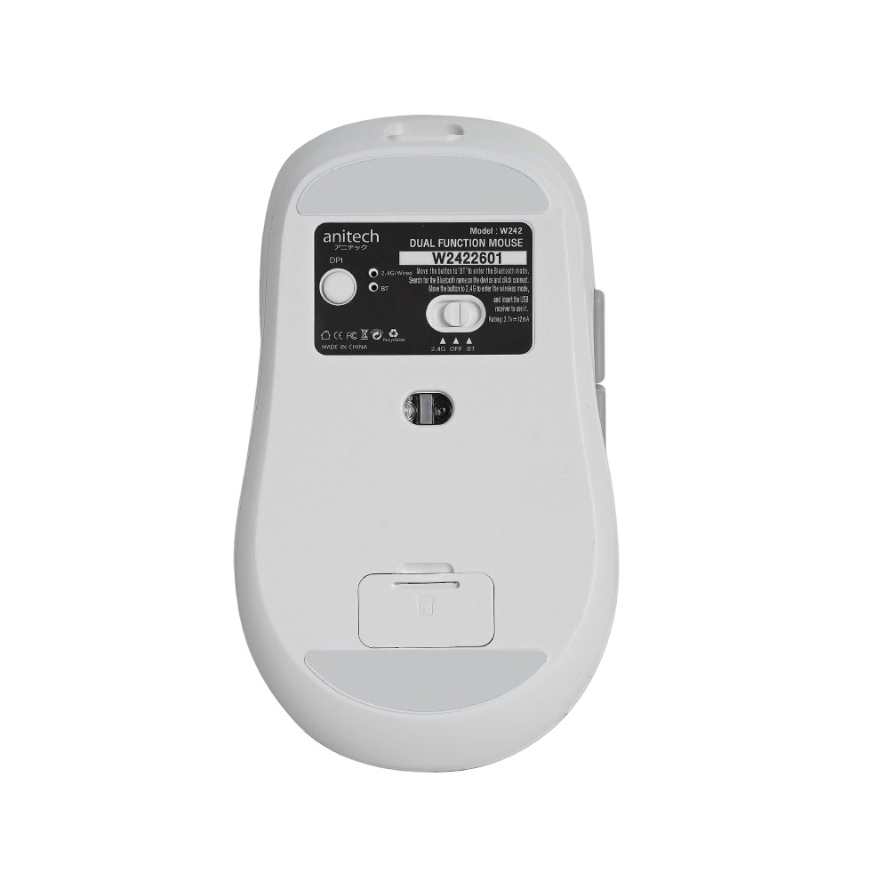 เมาส์ไร้สาย Anitech Dual Function W242-WH White