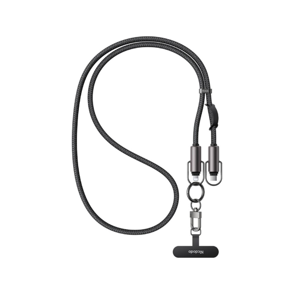 สายคล้องโทรศัพท์ MCDODO 36W 2 in 1 USB-C to Lightning Charging Lanyard 1.2m Black