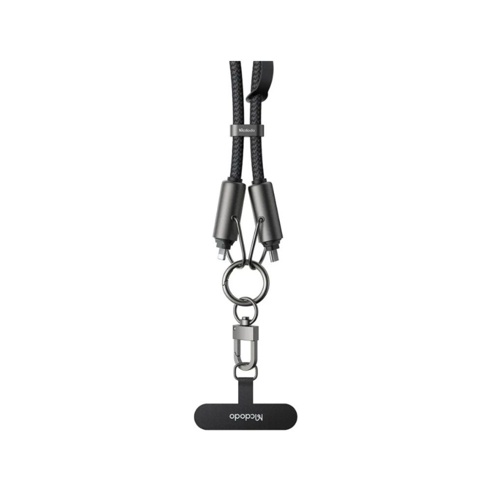 สายคล้องโทรศัพท์ MCDODO 36W 2 in 1 USB-C to Lightning Charging Lanyard 1.2m Black