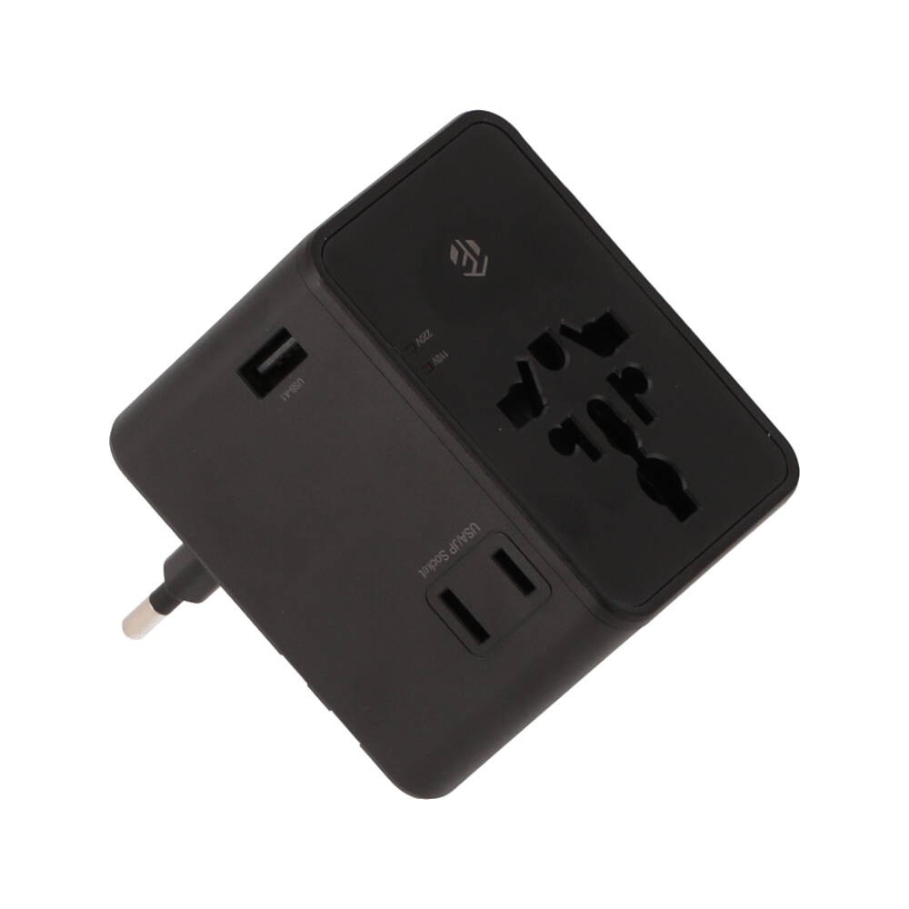 หัวแปลงปลั๊กไฟ TECHPRO Multifunction Universal Travel Adapter 45W GaN3 (TP-UA02) Black